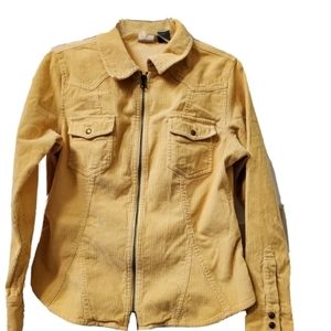 SOLD**Women's ARIZONA Zip Up Corduroy Yellow/Gold Jacket Sz  L